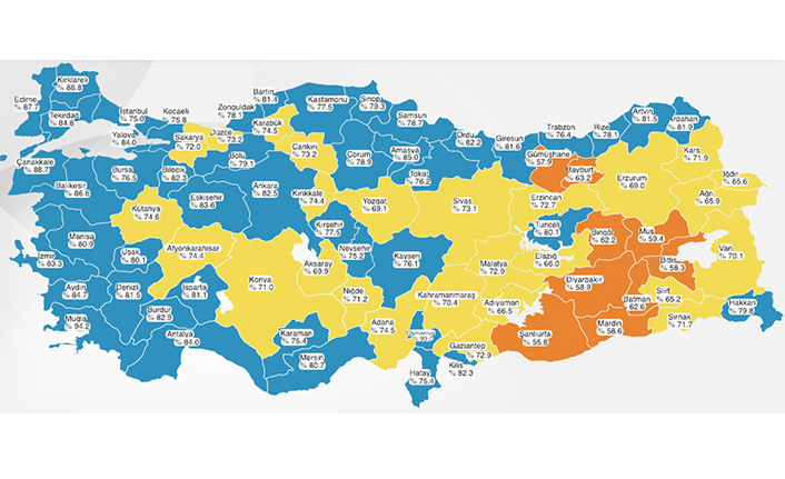 İstanbul, aşı haritasında mavi renge döndü