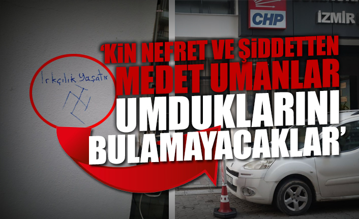 CHP İzmir İl Başkanlığı'na çirkin saldırı: Duvara Nazi sembolü çizdiler