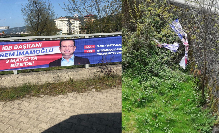 Önce Rize şimdi Trabzon: İmamoğlu'nun afişleri toplandı