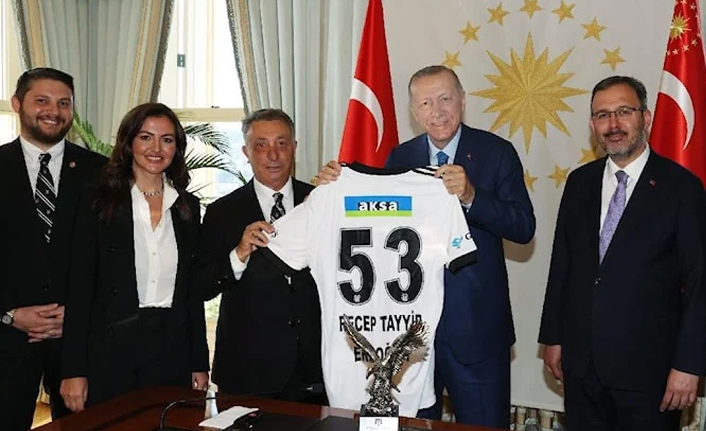 Beşiktaş Başkanı Ahmet Nur Çebi'den Erdoğan'a ziyaret
