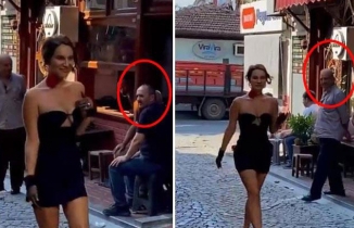 Beyoğlu'nda yürüyen mankenin görüntüsü olay oldu  