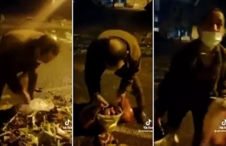 Çöpten yiyecek toplayan vatandaş "Seçim olsa kime oy verirsin?" sorusuna “Tayyip Erdoğan'a” yanıtını verdi 